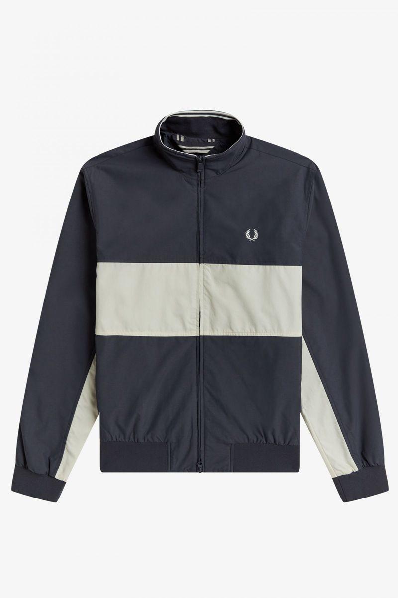 Deep Grey Fred Perry Colour Block Brentham Men's Jackets | PH 1182RVDW